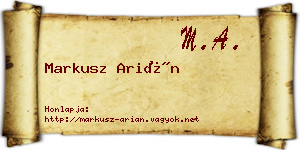 Markusz Arián névjegykártya